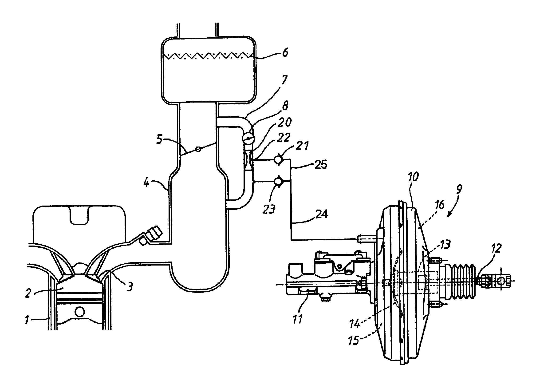 Vacuum generator in combustion engine