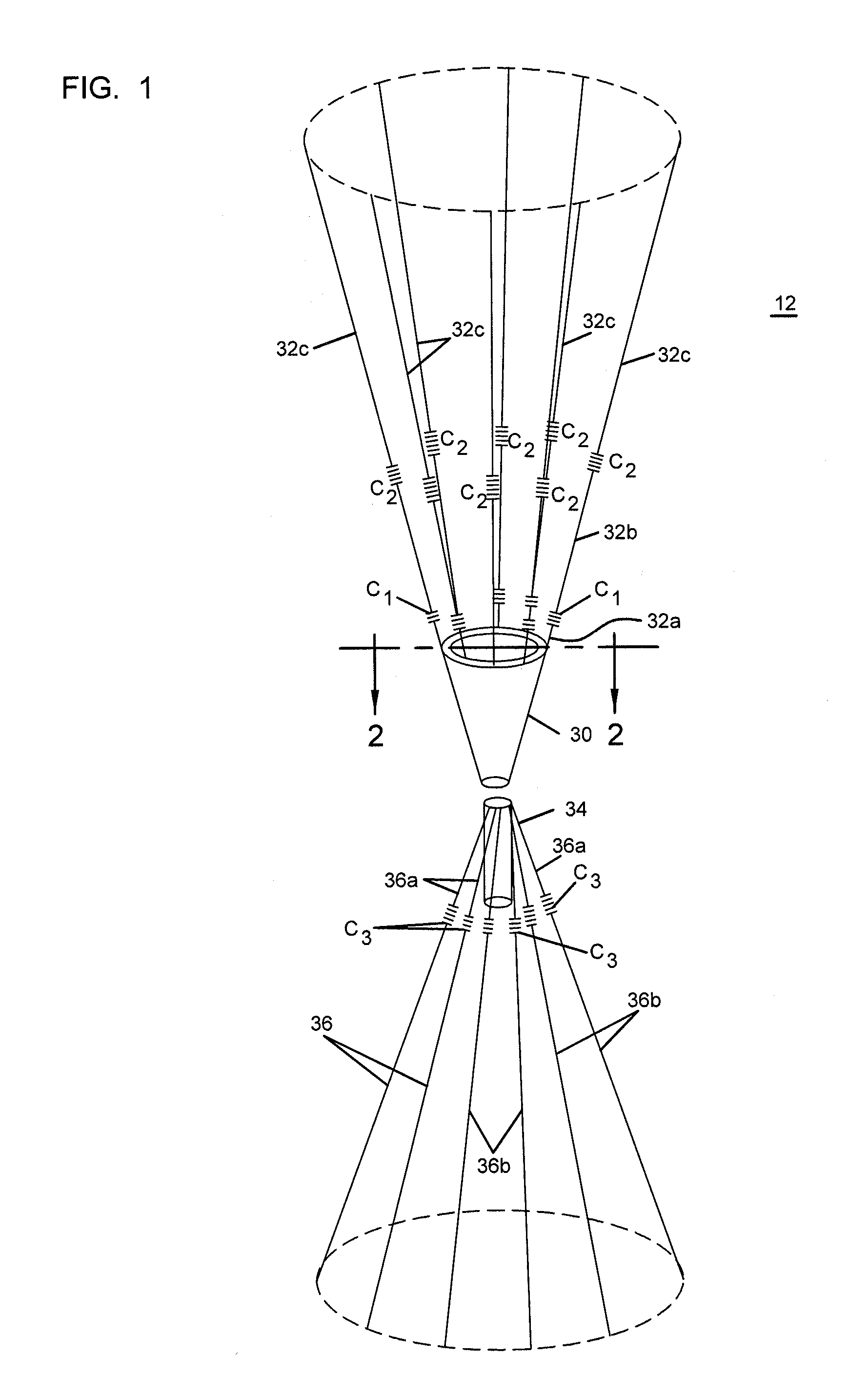 Biconical antenna assembly