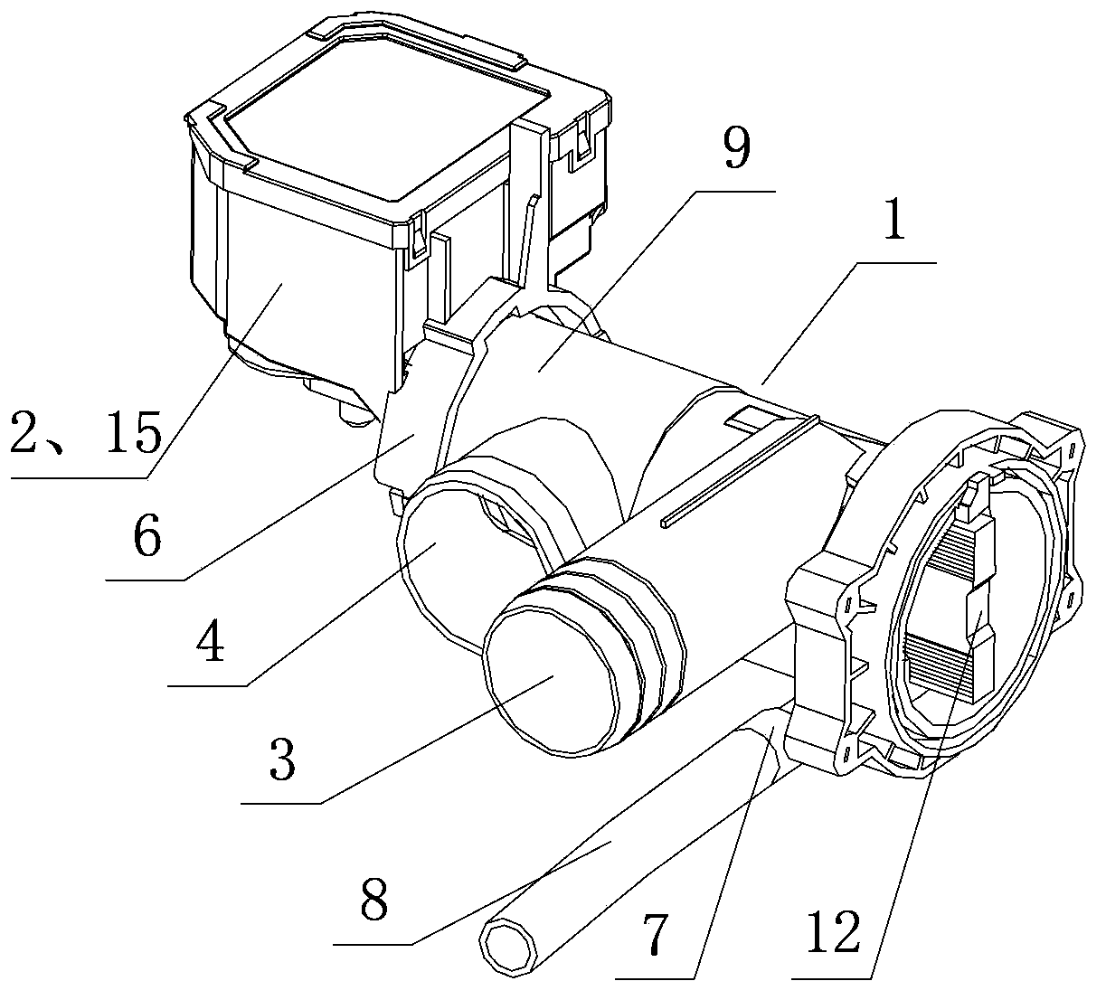 Integrated drainage component and washing machine