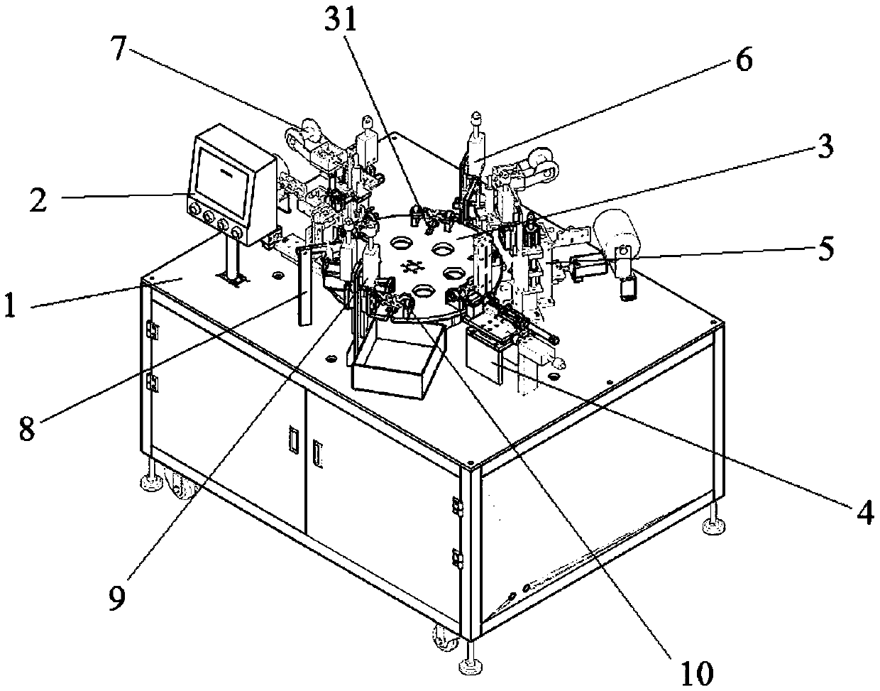 Automatic tin-soldering machine for piezoelectric audio element