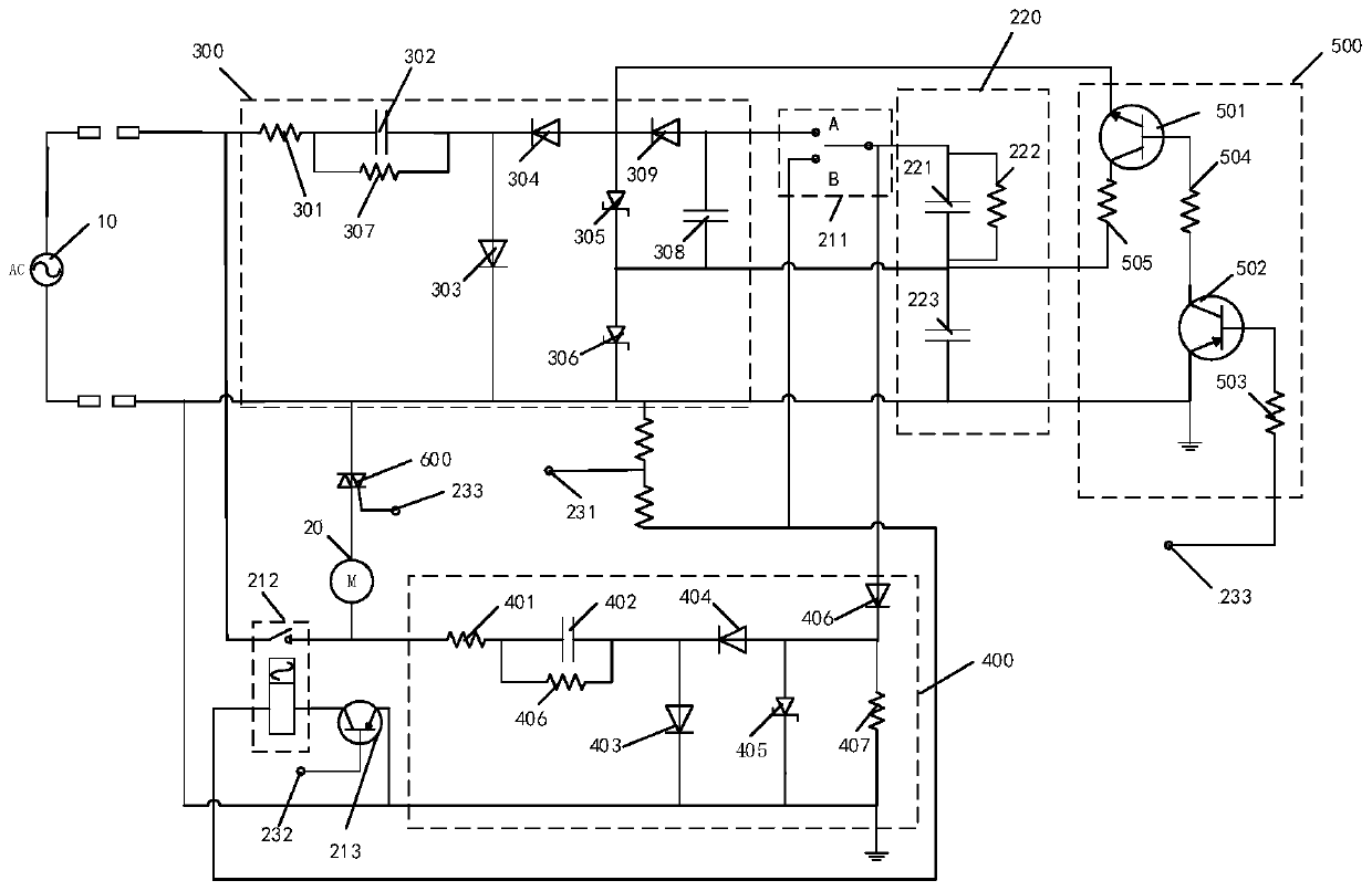 Motor safety circuit and stirrer