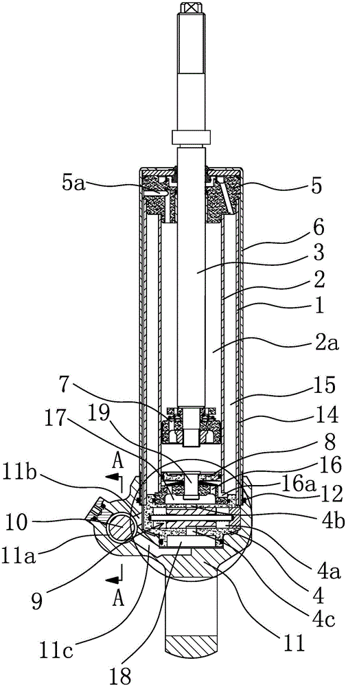 Three-tube adaptive anti-roll shock absorber