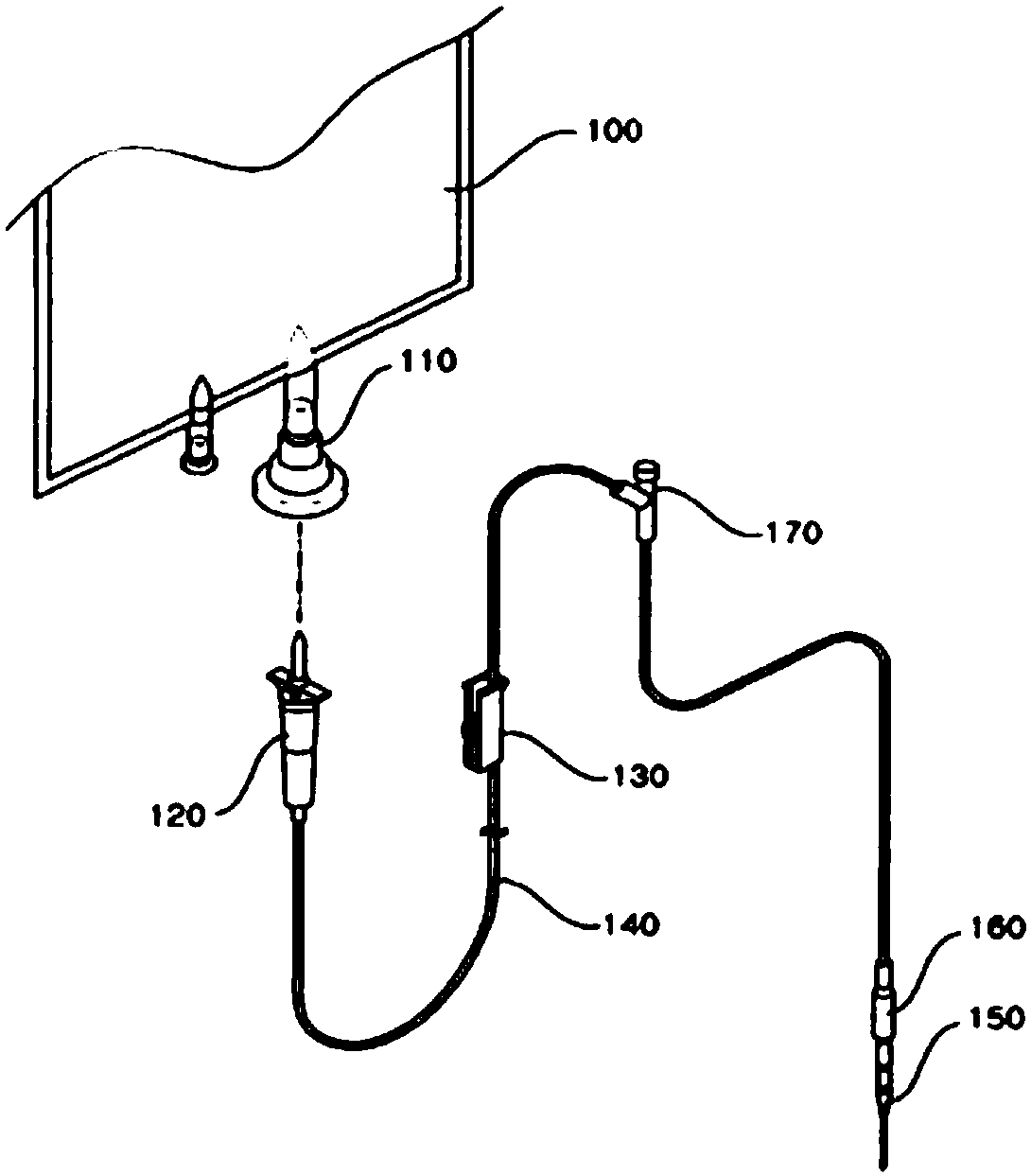 Medical drain unit having luer-lock connection structure