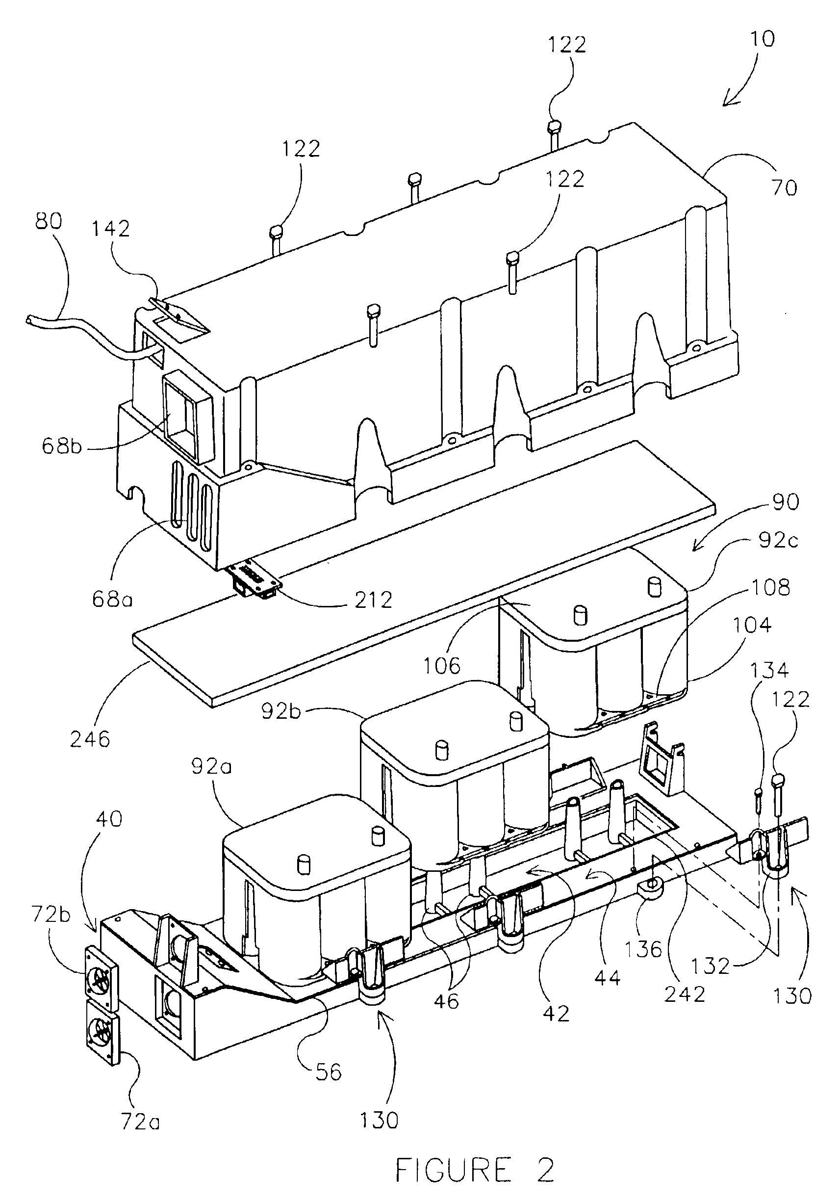 Heat and gas exchange system for battery
