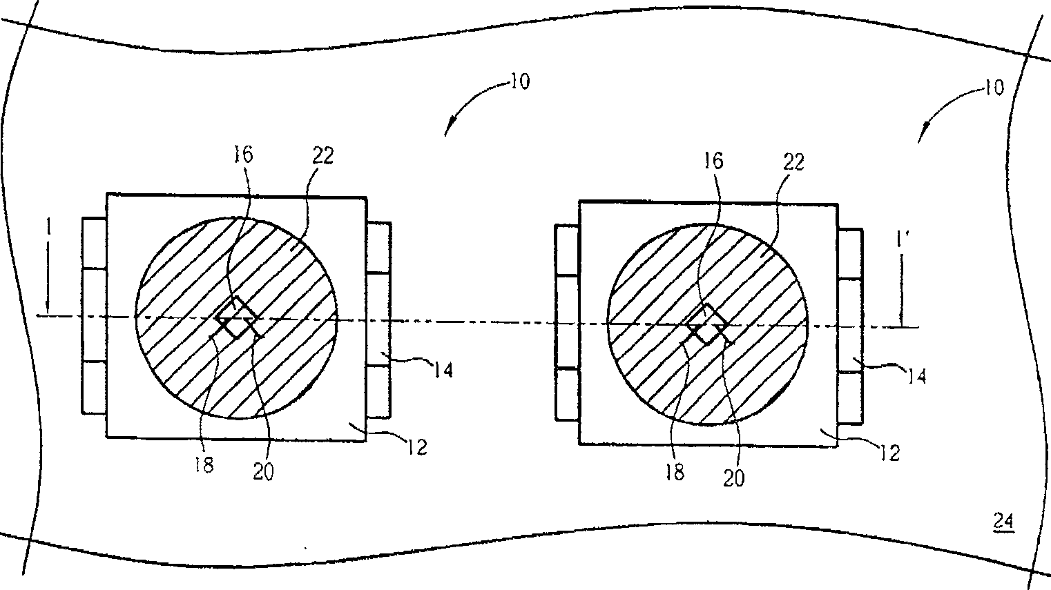 Optoelectronic component packaging structure having silicon substrates