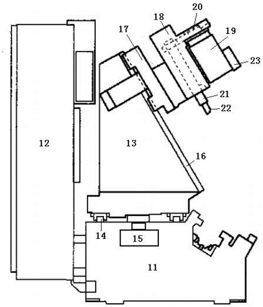 Cutting component of oblique machining tool