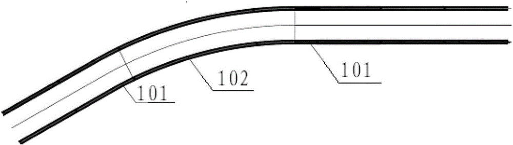 A heavy equipment transfer system with curved track transportation