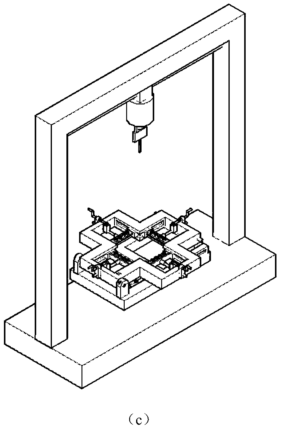 Testing device suitable for fabric yarn out-of-plane extraction slip mechanical properties