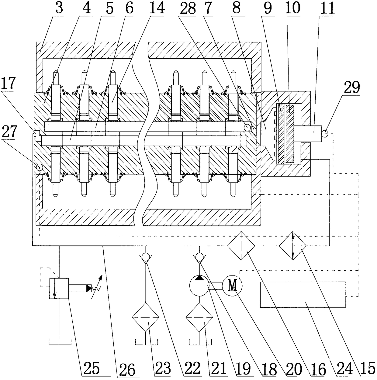 A speed-adjustable hydraulic transmission for a full-hydraulic wind turbine