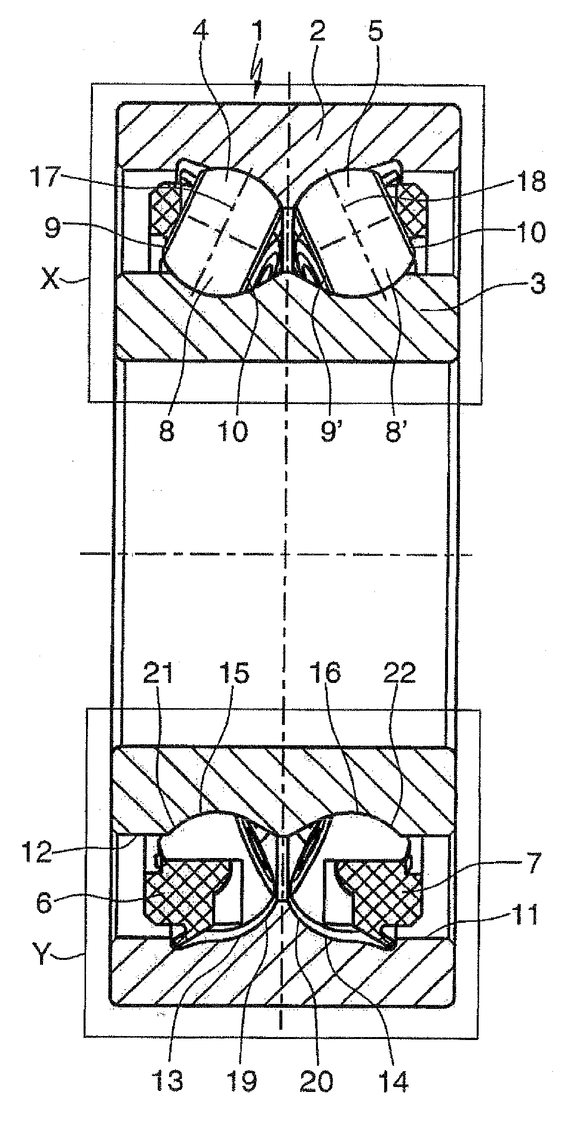 Radial rolling bearing especially double-row angular contact bearing