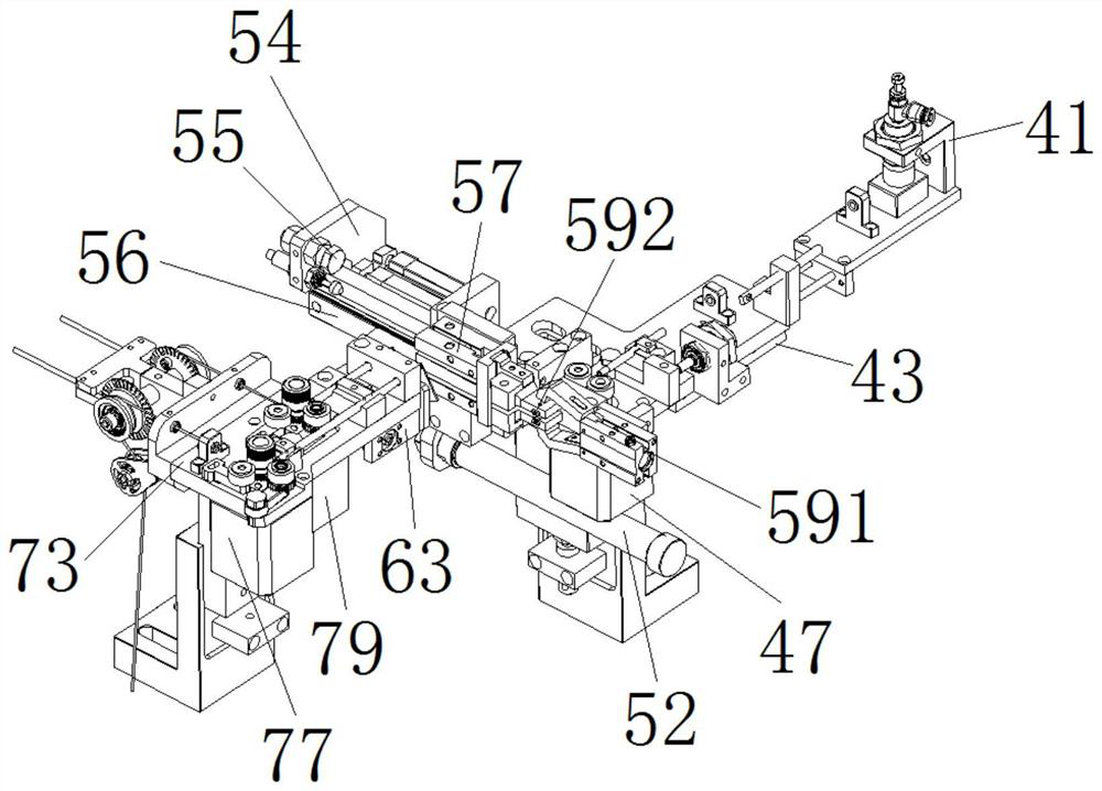 Transformer double-color sleeve feeding and threading structure and production process thereof