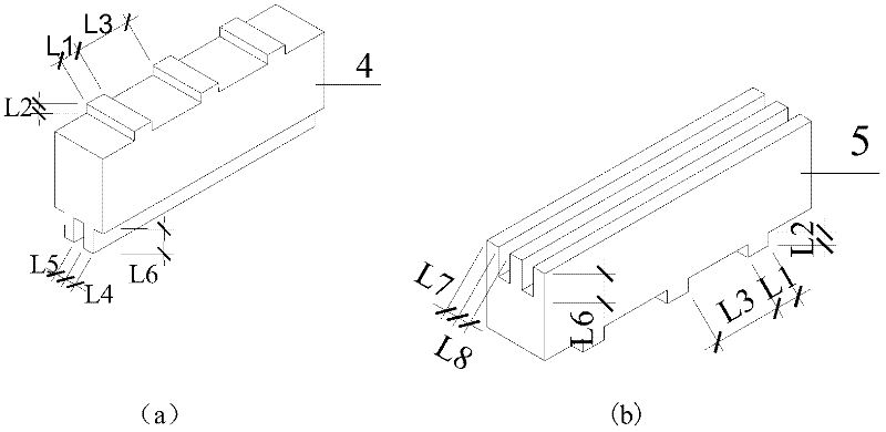 Multi-ribbed composite wallboard internally provided with special-shaped filling building blocks
