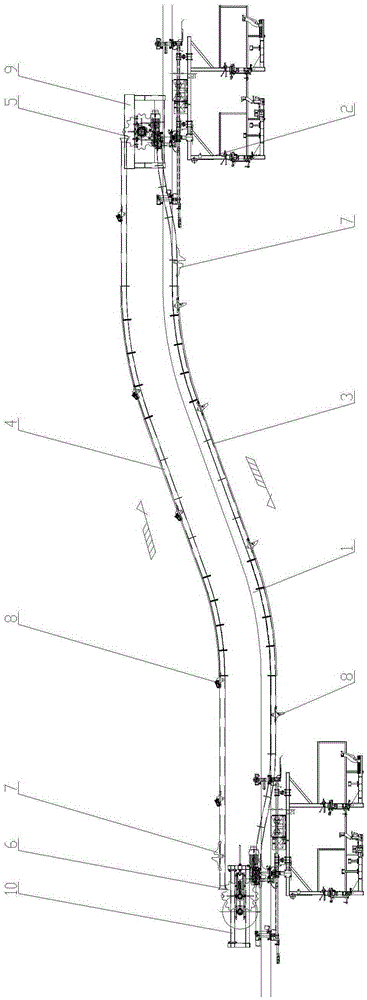 Self-propelling car lifting appliance with downhill auxiliary chain mechanism