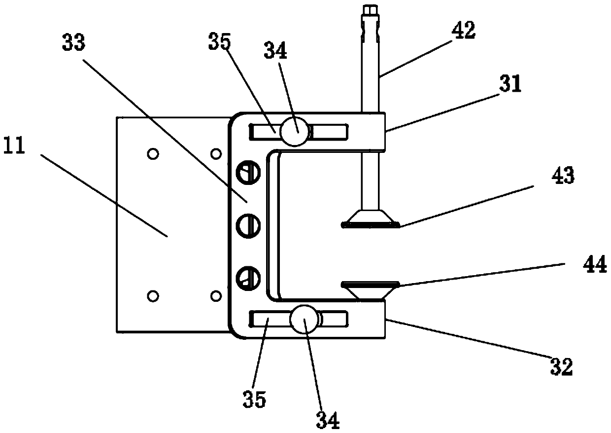 Fixed support for pump stroke sensor, and pump stroke sensor with fixed support