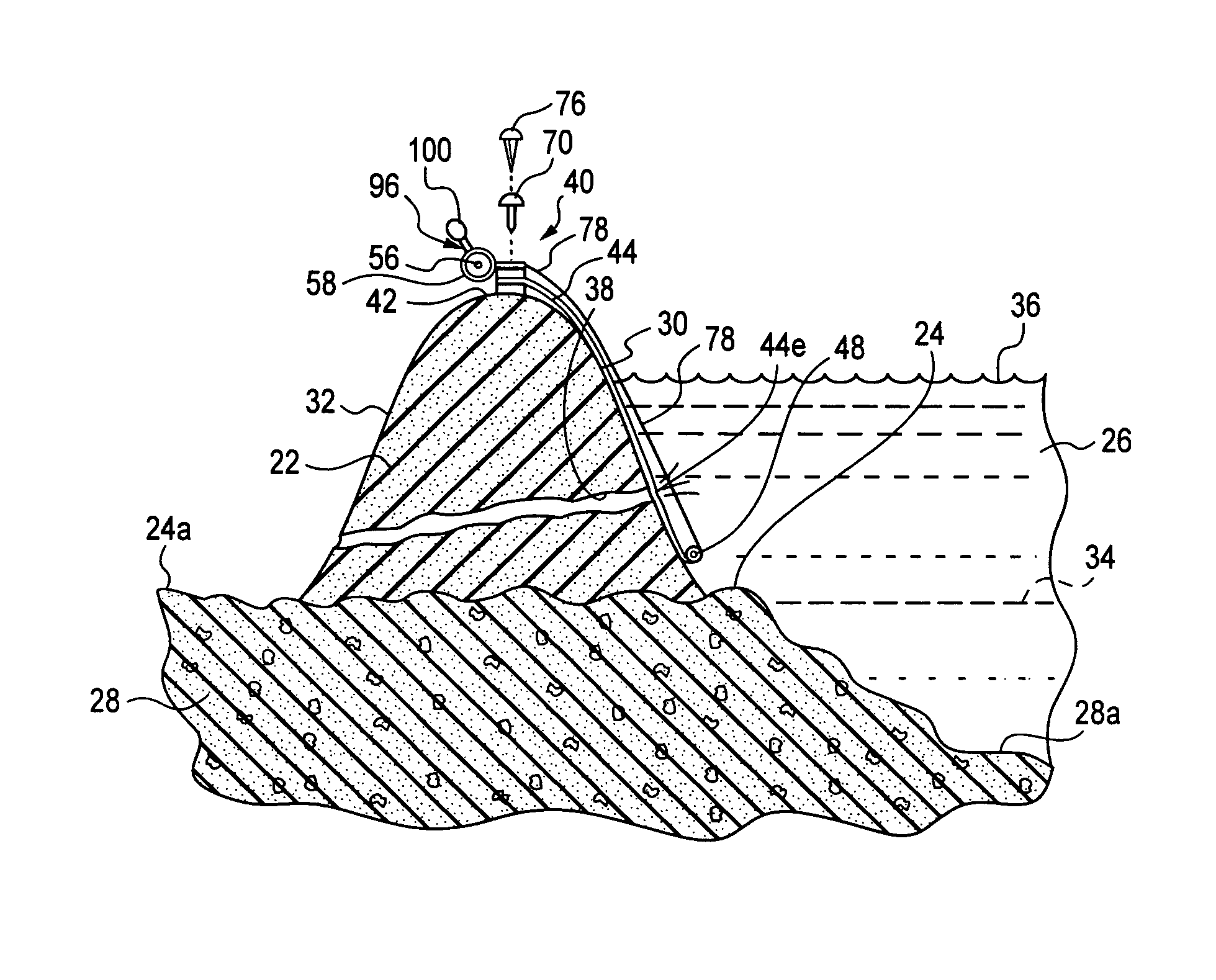 Apparatus for and methods of stabilizing a leaking dam or levee