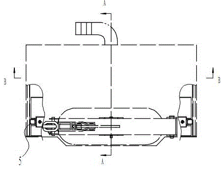 A sewage tank with a dredging device