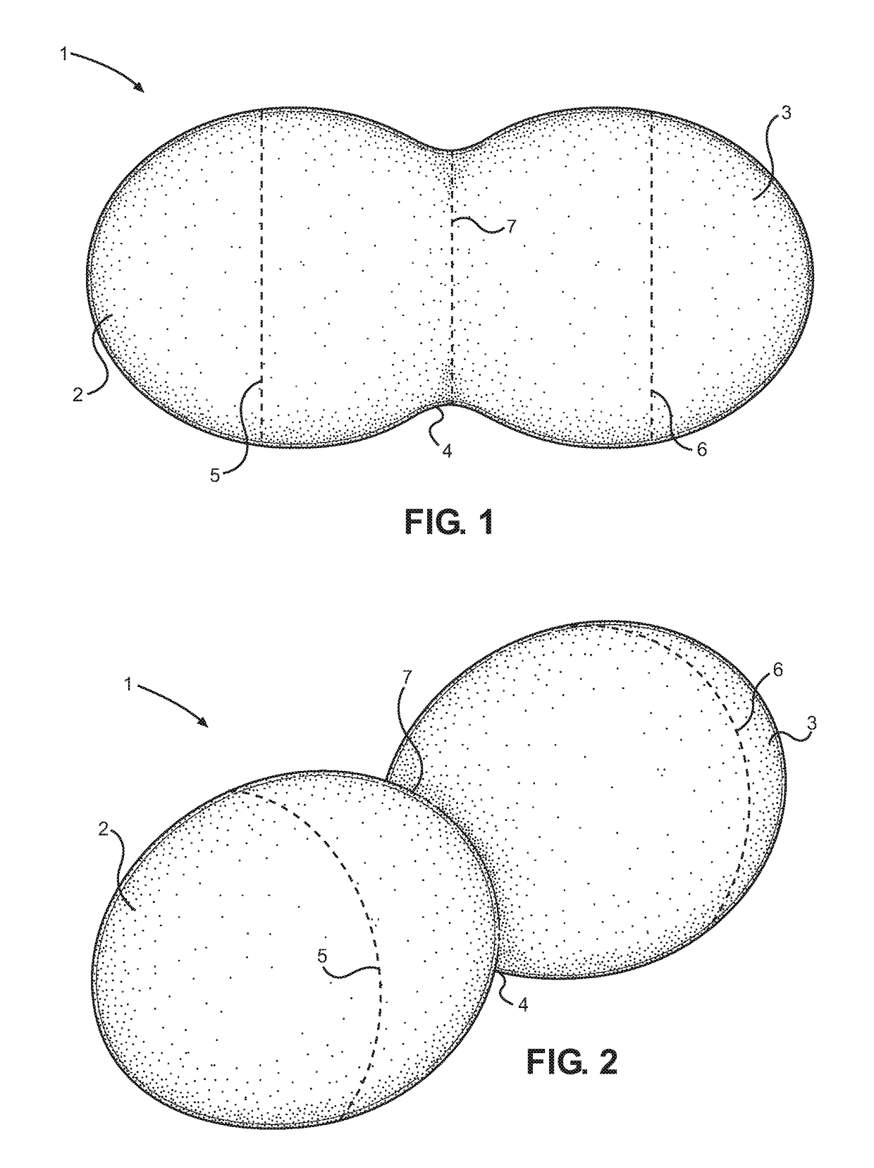 Support material having an hourglass shape