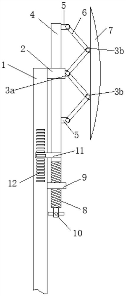 A link-type angle-adjustable reflector for curved roads and its use