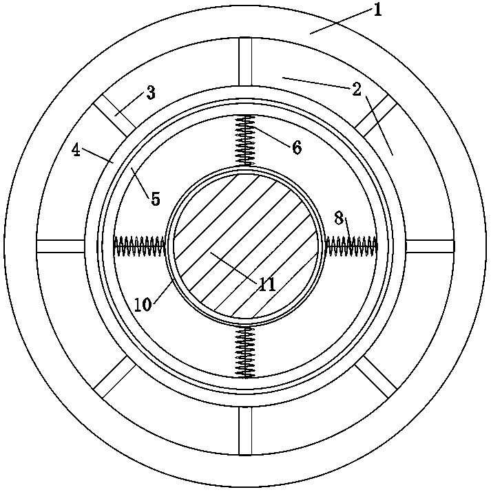 Rotating type self-reset bridge pier anti-collision guardrail structure