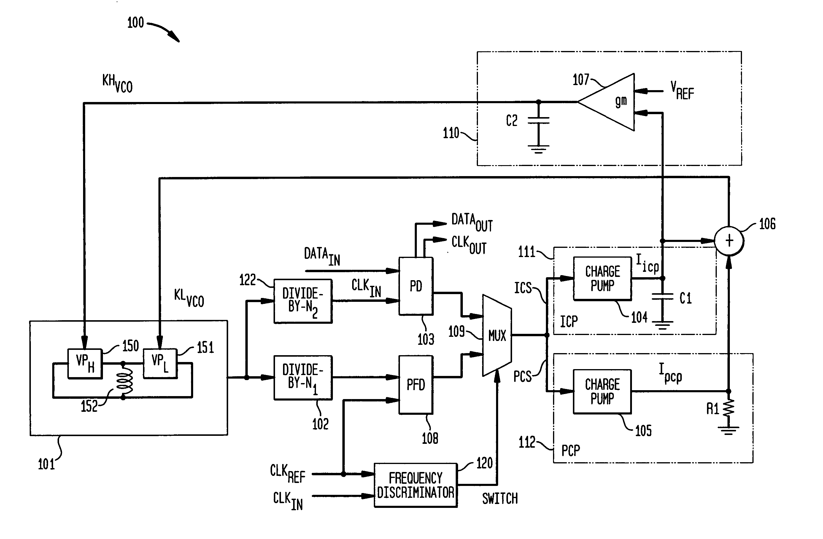 PLL employing a sample-based capacitance multiplier