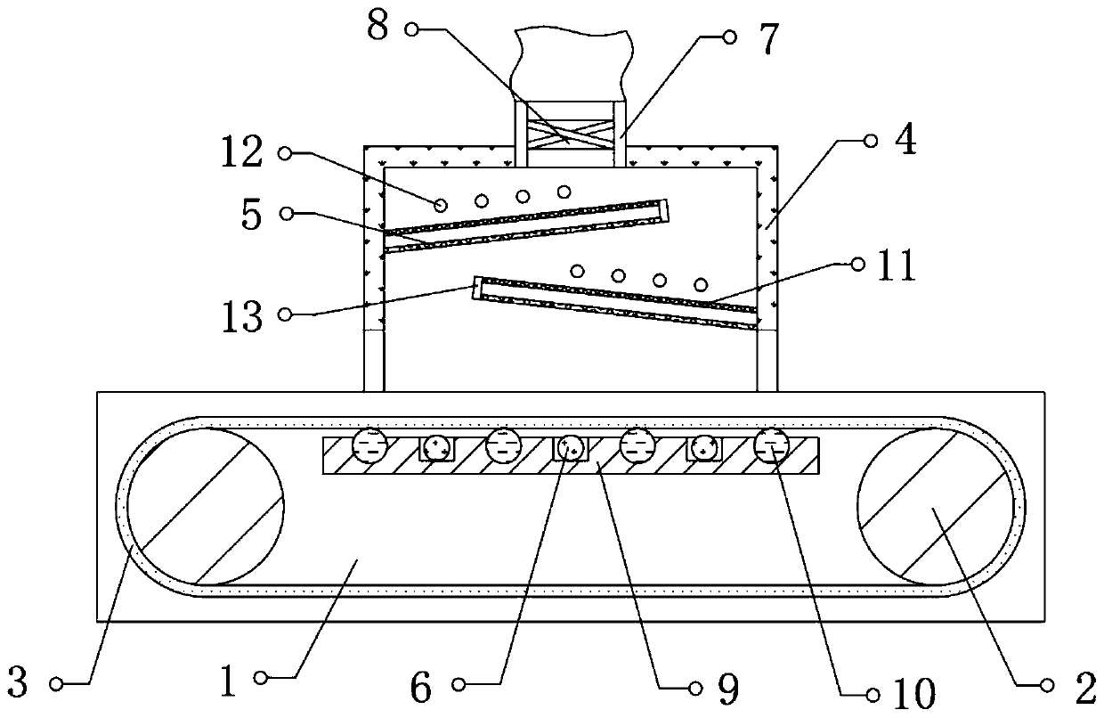 Odor removing device for clothing manufacture