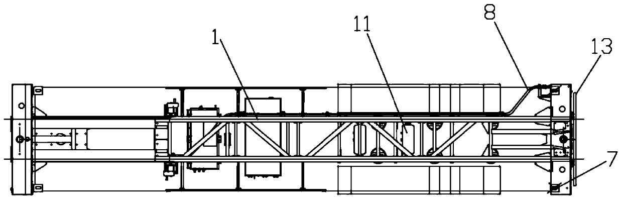 Highway and railway dual-purpose direct-hanging type container semi-trailer