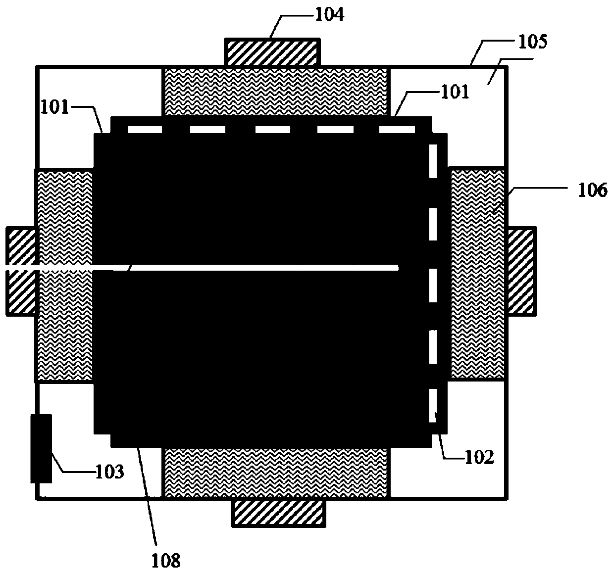 Testing device and method for simulating flowback performance of well soaking of fracturing well