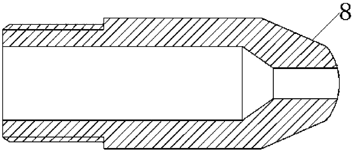 Device and method for producing connecting pipe fitting for plastic compound pipe and application