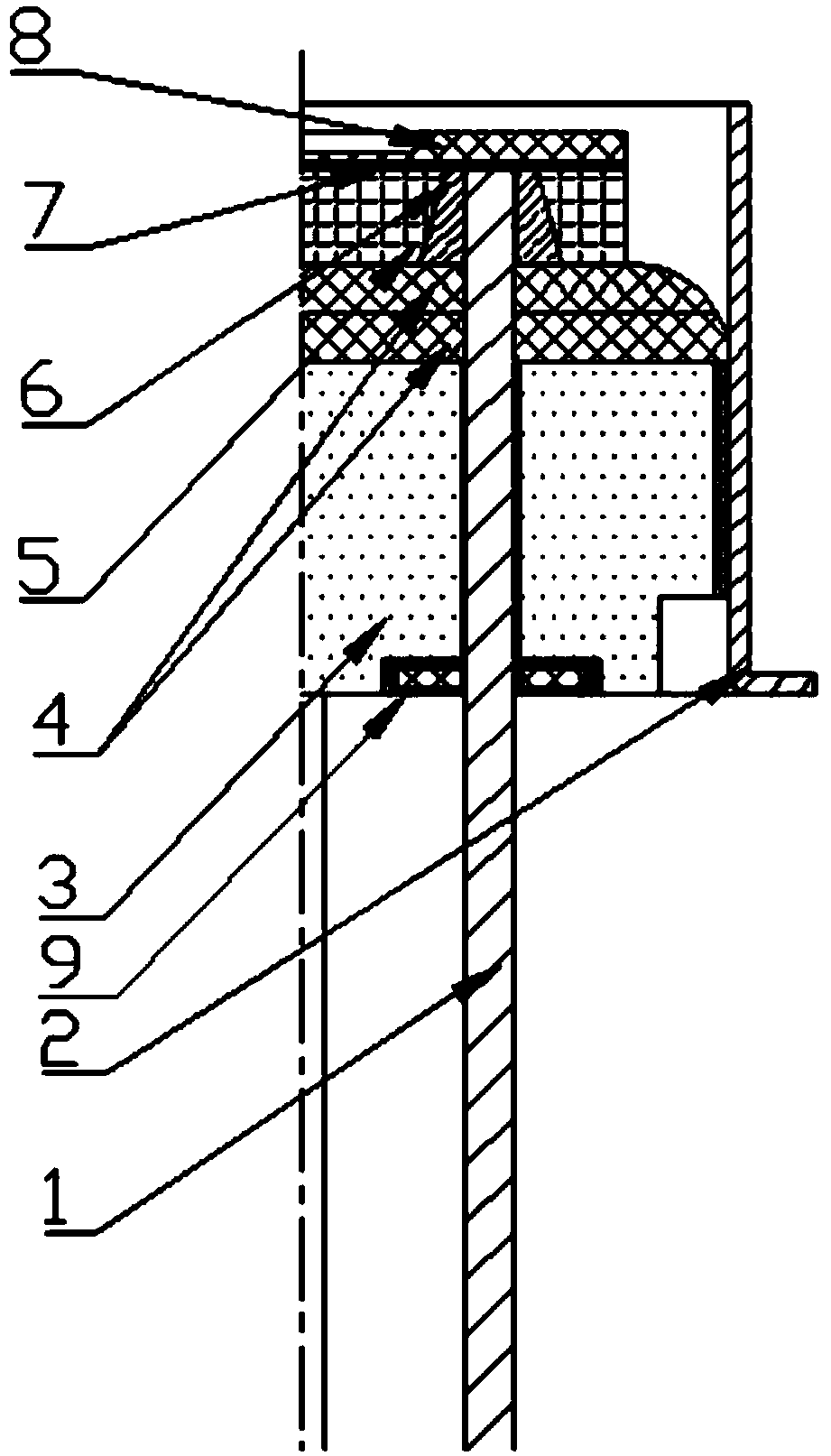 Pressure-sensitive device with axial sintering of ceramic metal tube shell adopted
