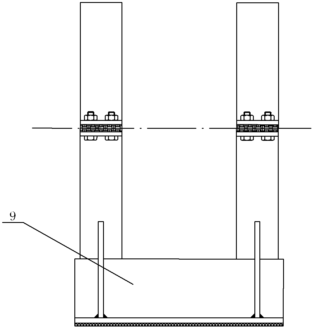 Sliding heat insulation pipe bracket with gradient