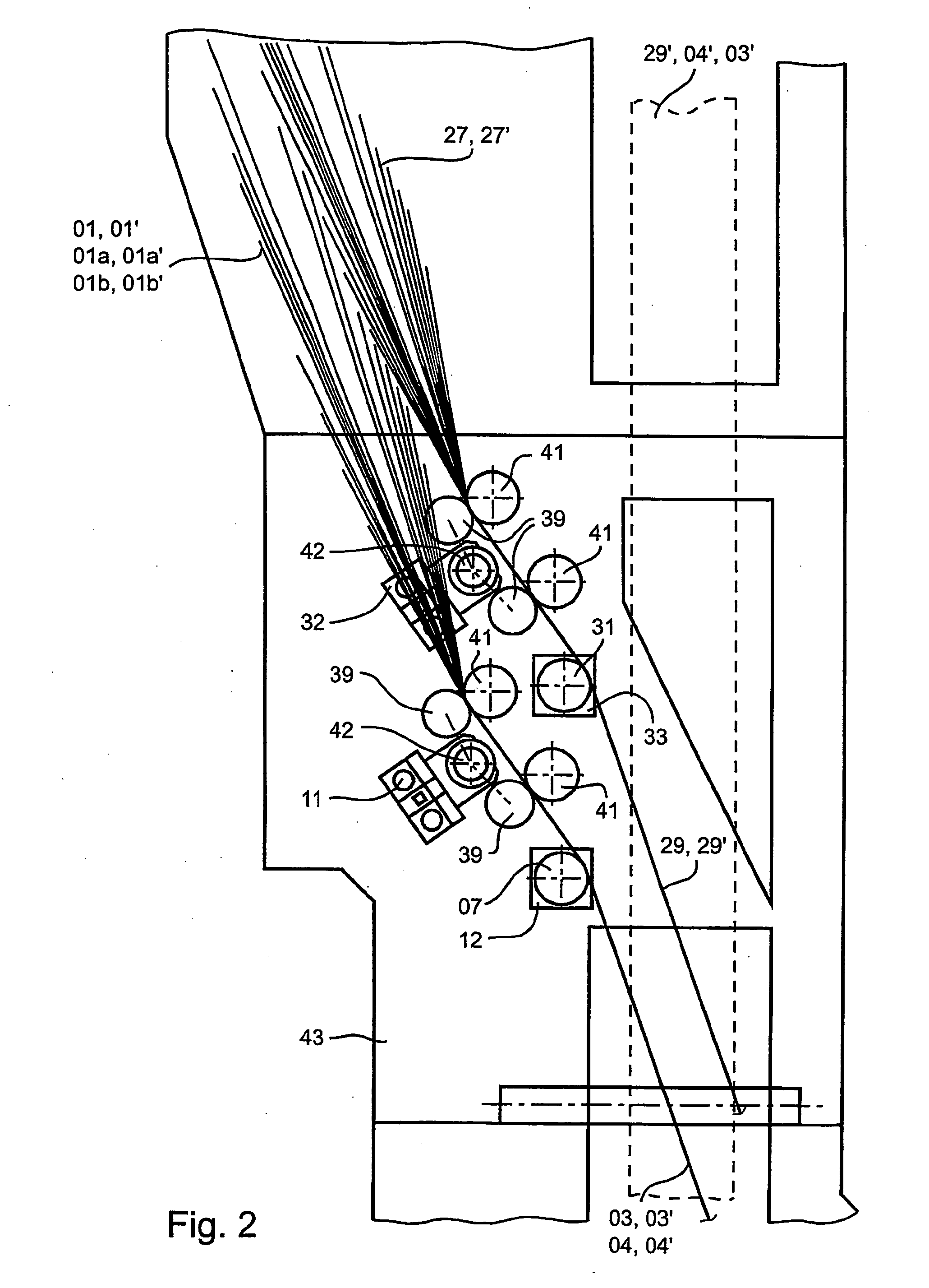 Device for the production of folded products