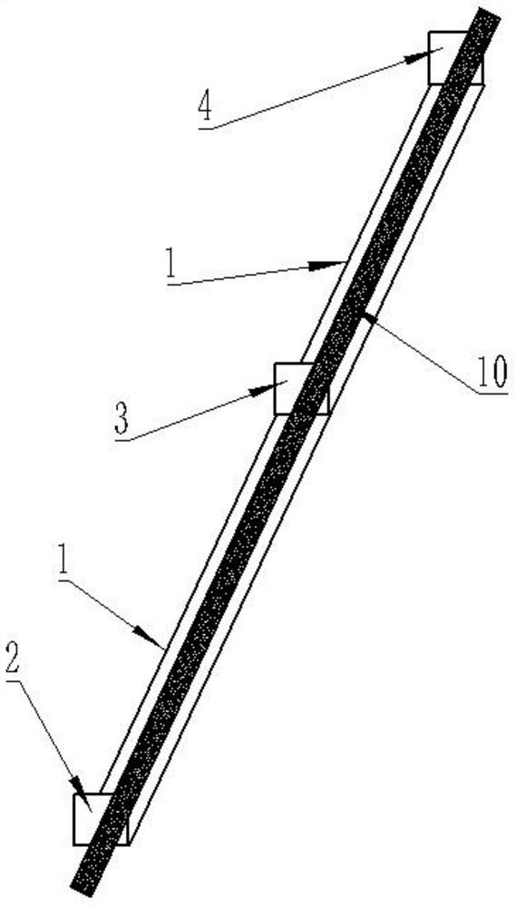 Steep inclined ore body inclined courtyard strip mining method