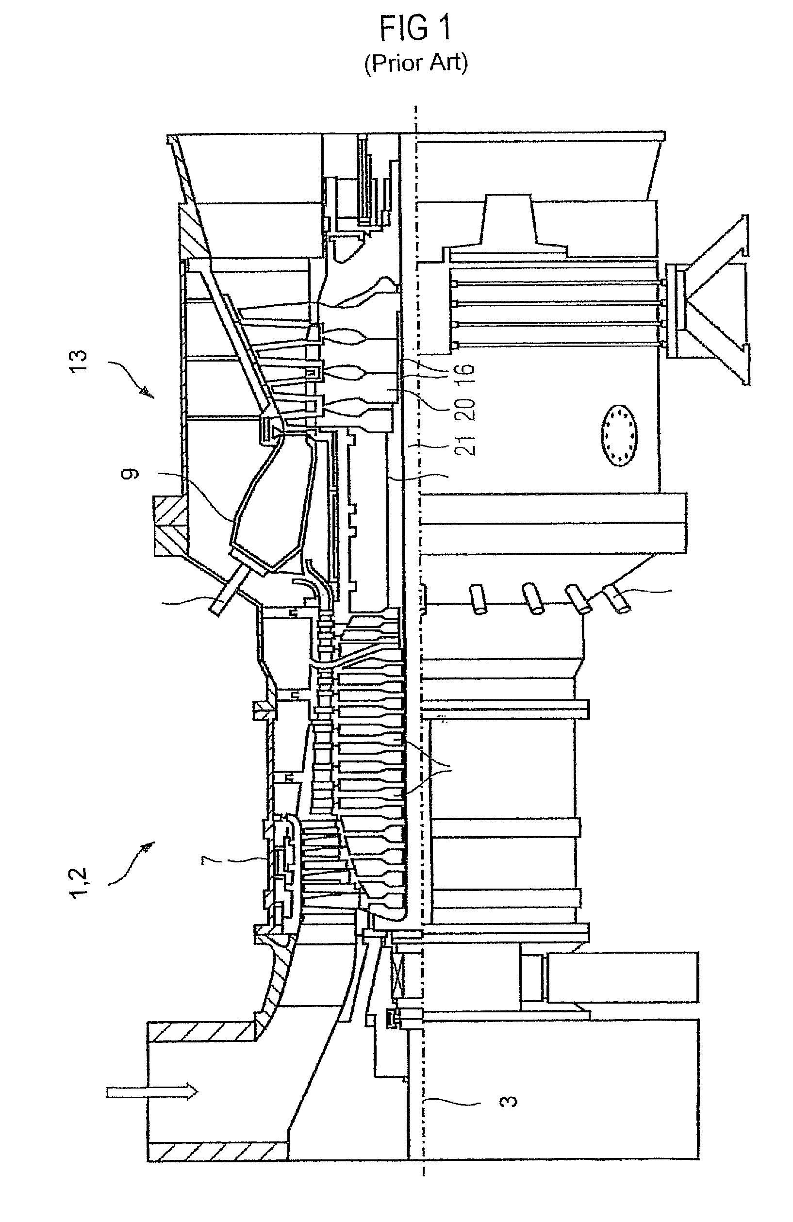 Turbo machine with a rotor which has at least one rotor disk with a bore