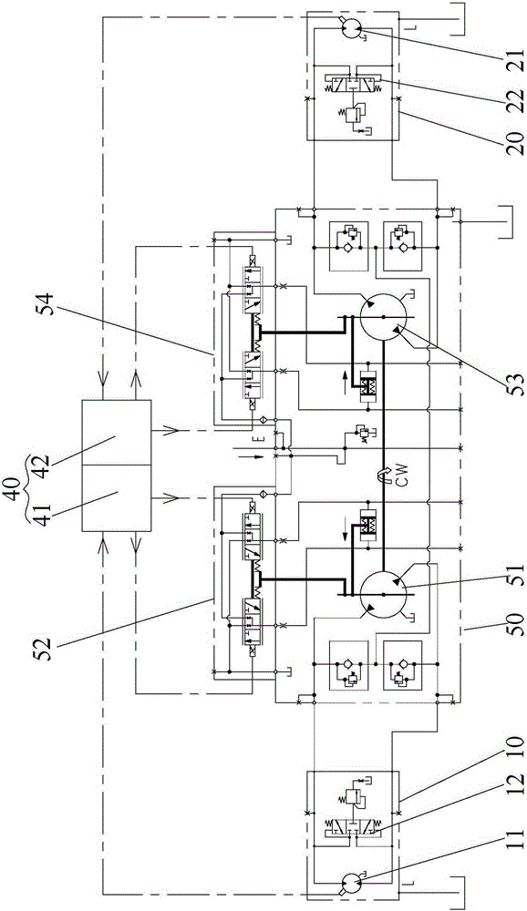 Vibration hydraulic system and control method of twin-wheel road roller, road roller