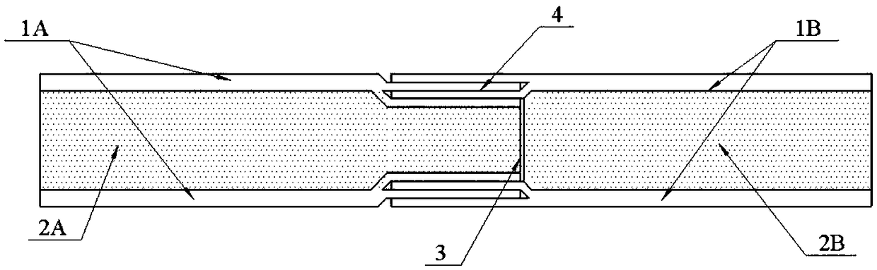 Cementing connection structure of composite material sandwich panel without surface bulges, and preparation method of cementing connection structure