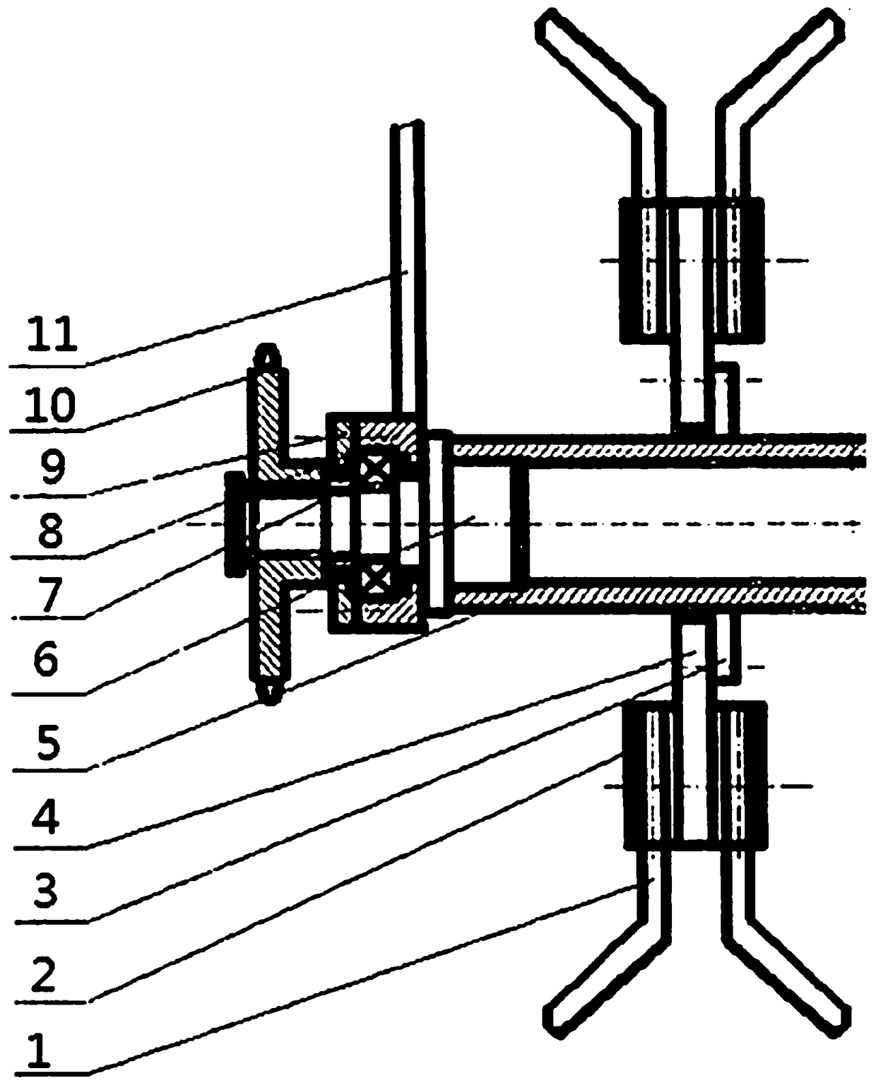 Mountain citrus orchard ditching fertilizer-application machine ditching device