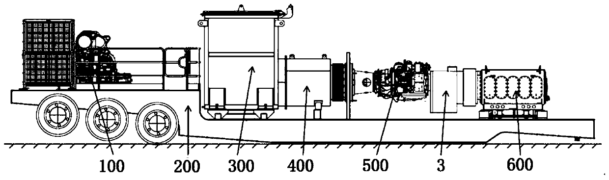 Semitrailer-mounted turbine fracturing equipment