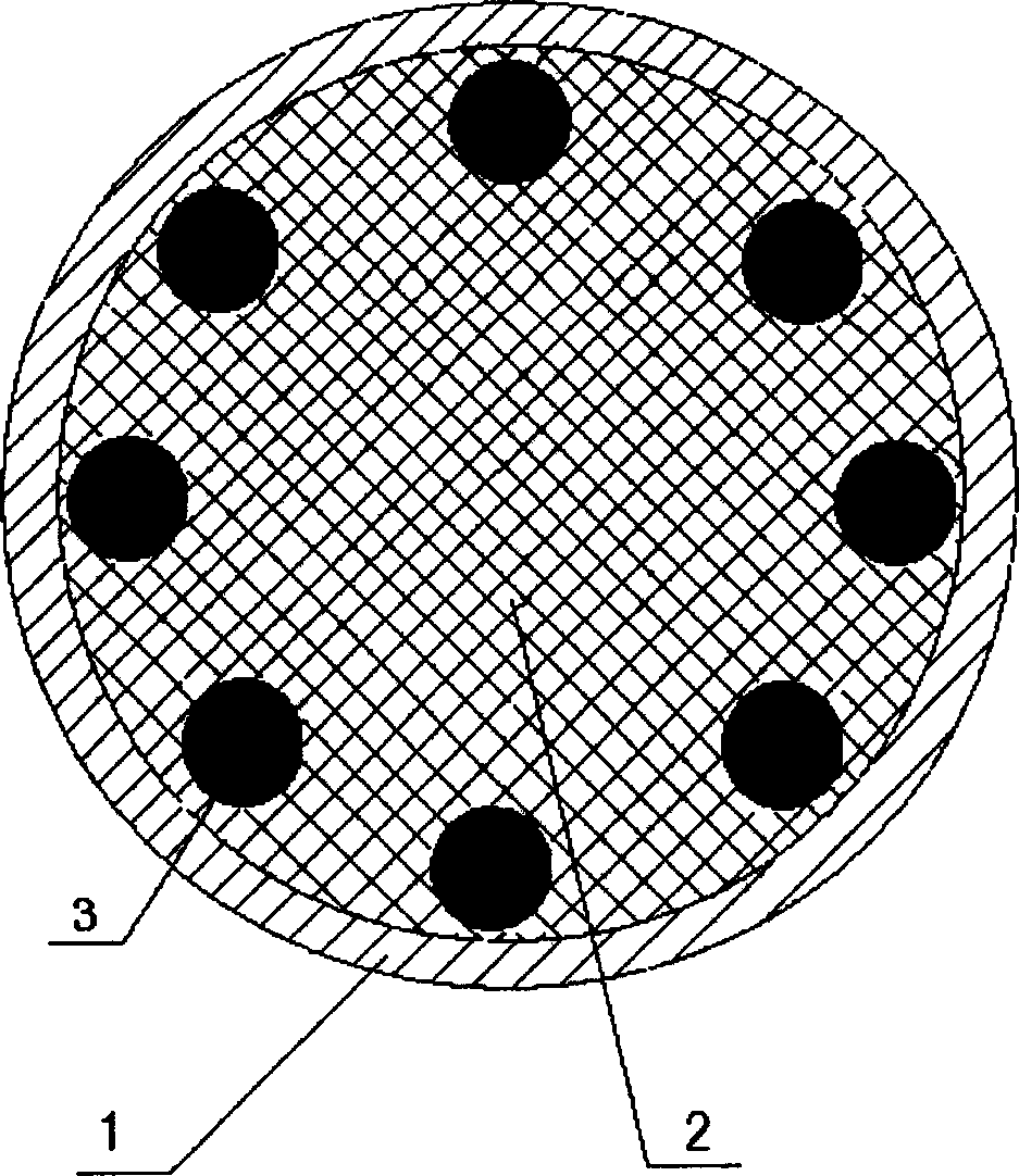 Composite stainless steel rod with rainforced structure and its mfg. method