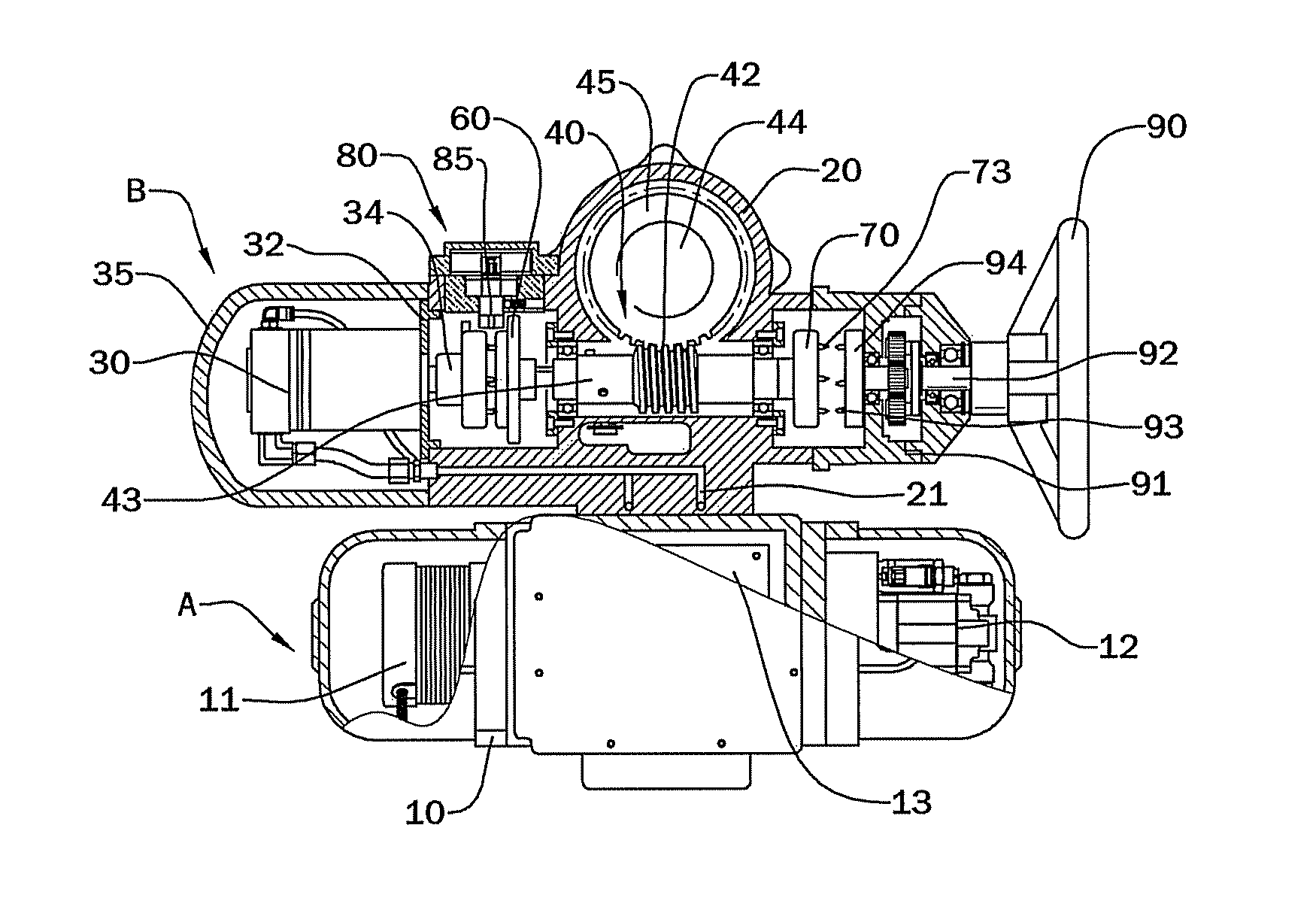 Multi-turn hydraulic actuator
