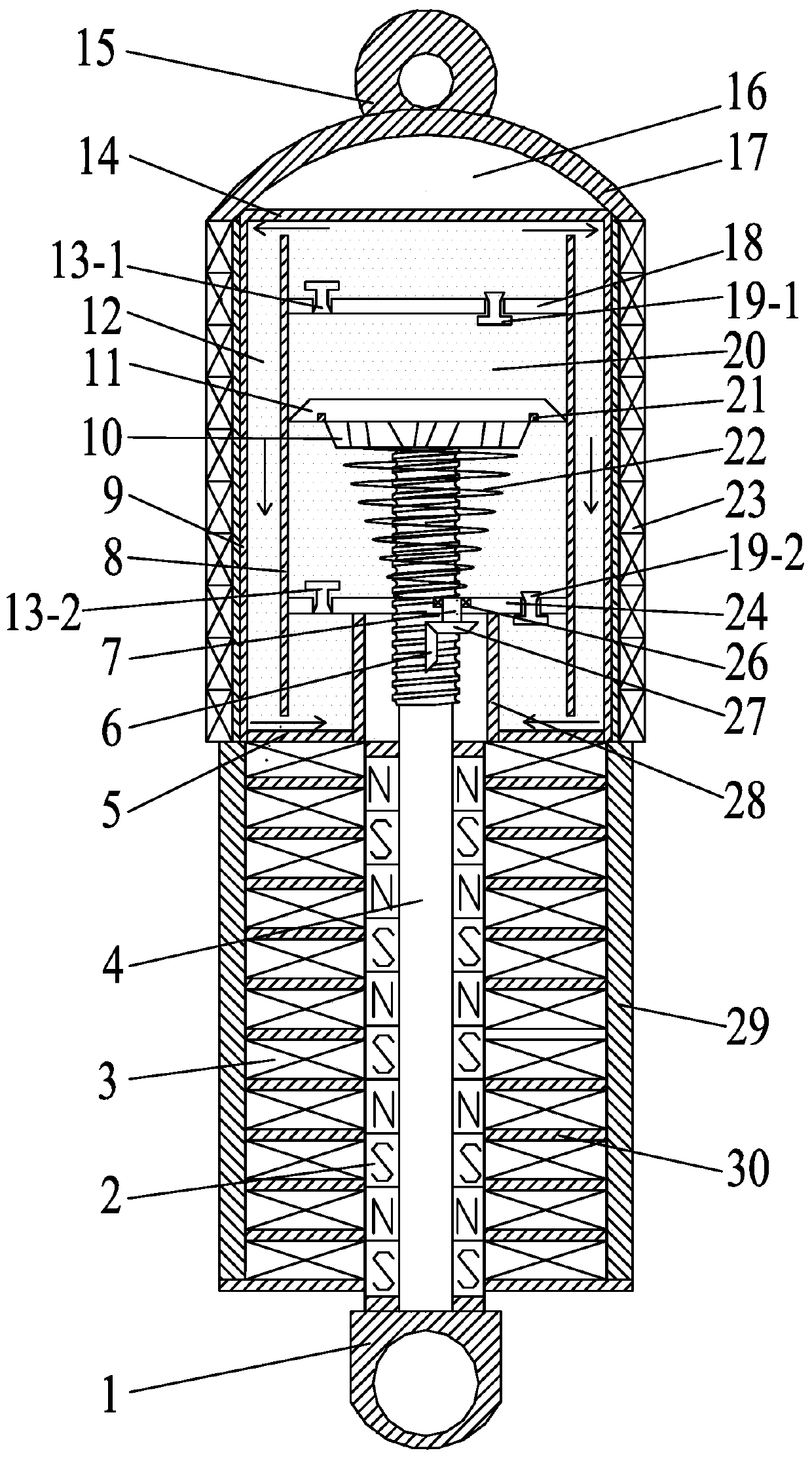 Electromagnetic integrated type energy feedback suspension actuator of electric vehicle and control method of electromagnetic integrated type energy reclaiming suspension actuator of electric vehicle