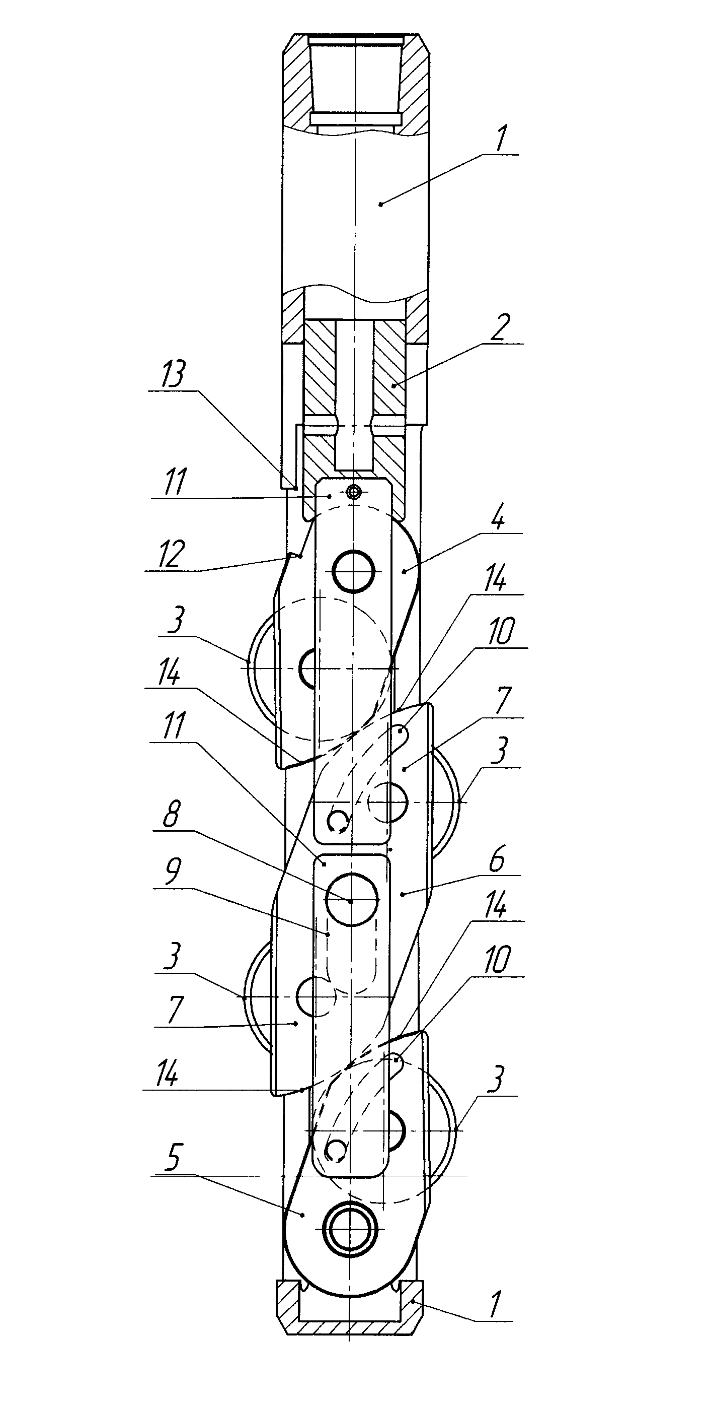 Cutting unit of a slot perforator (variants)