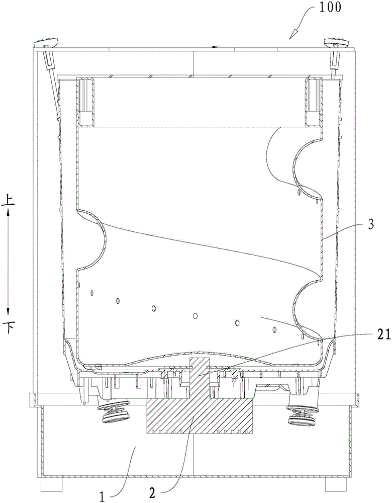 Washing bucket used in washing machine and washing machine with same