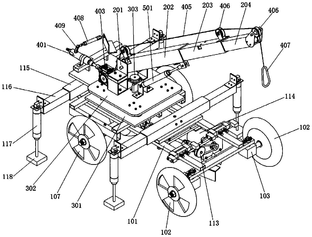 A pneumatic truck crane for principle demonstration