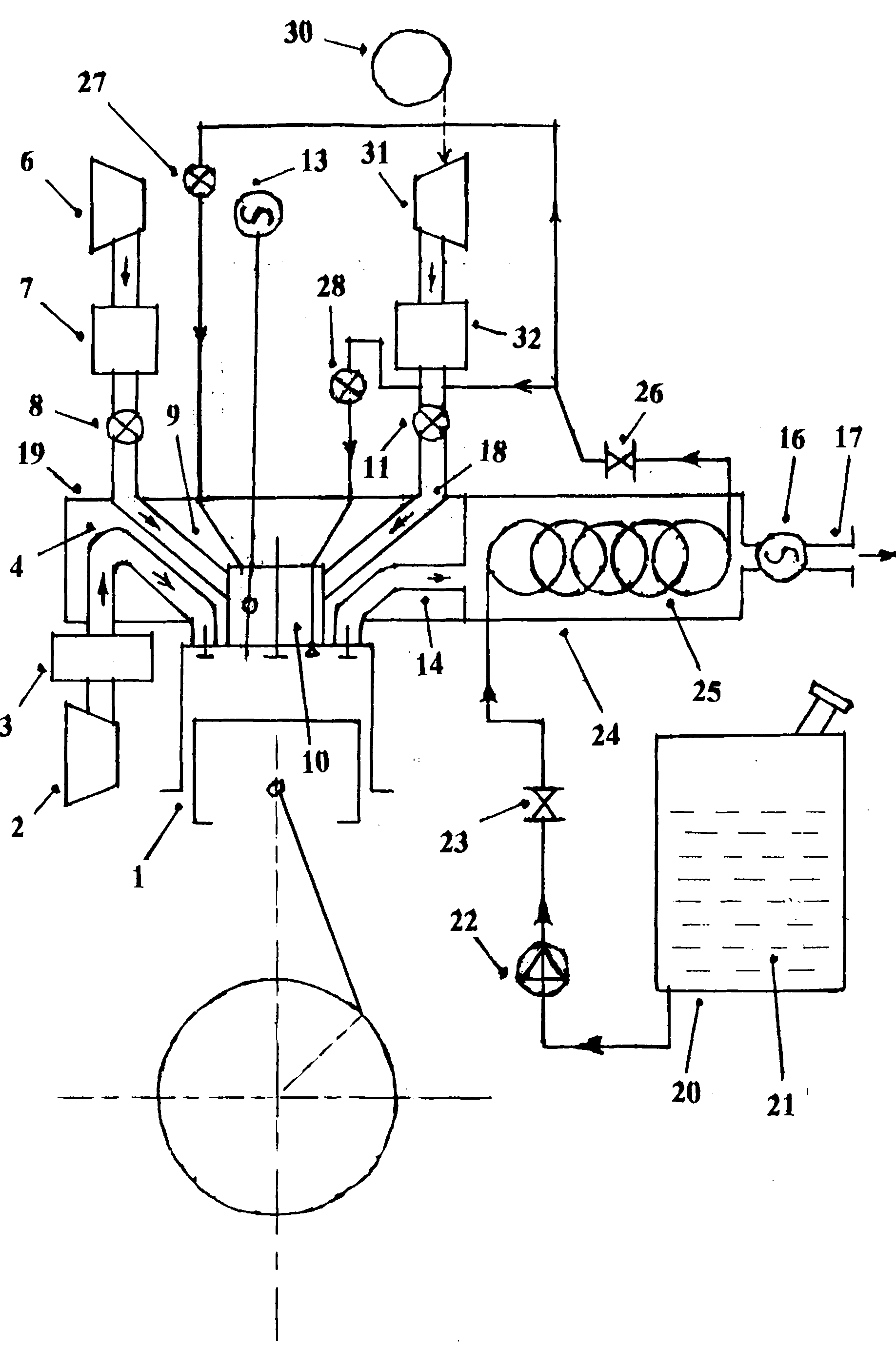 High pressure engine master device for purification and ultramicro emission of various low calorific value waste liquor and gases