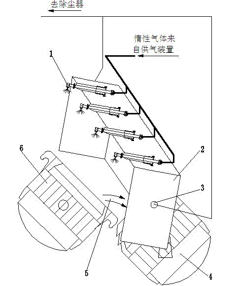 Dust suppression device and dust suppression method during molten iron open-air transportation