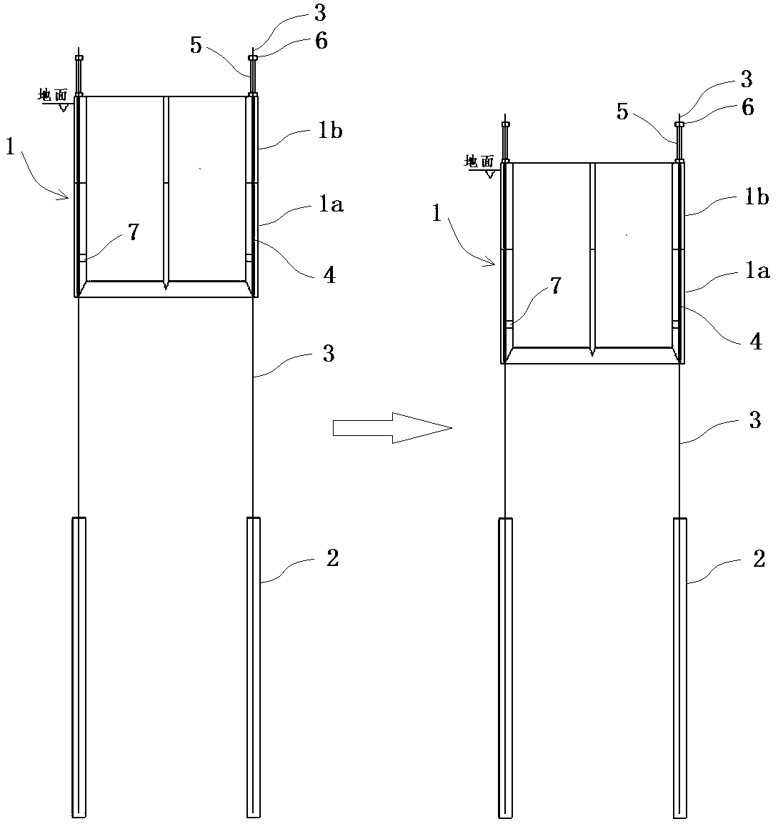 Piled anchor press-in type caisson sinking construction method