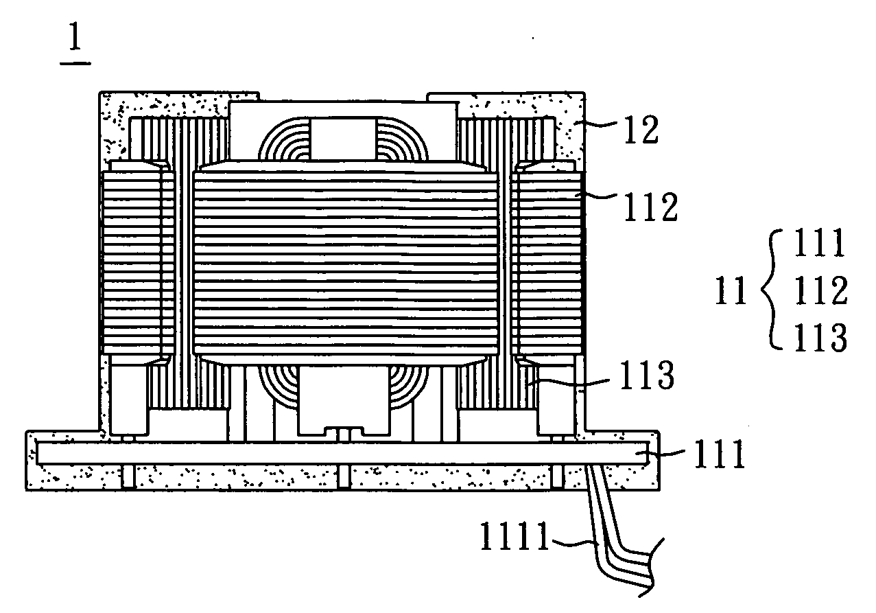 Stator structure and manufacturing method thereof
