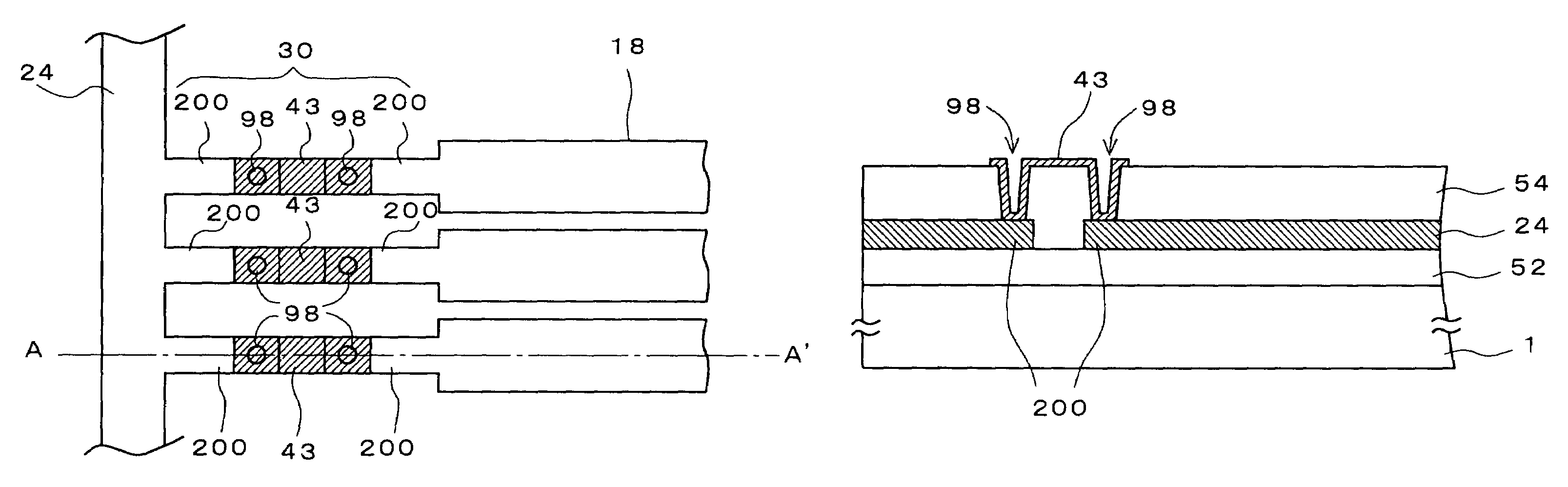 Liquid crystal display comprising an electrostatic protection element formed between adjacent bus lines
