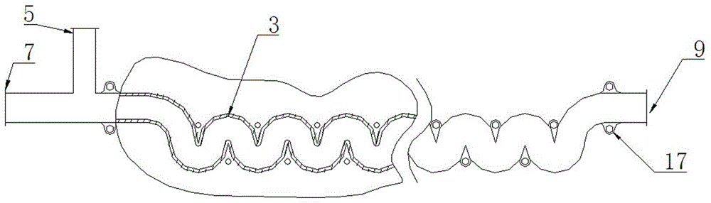 Fluid static mixing device with corrugated pipeline