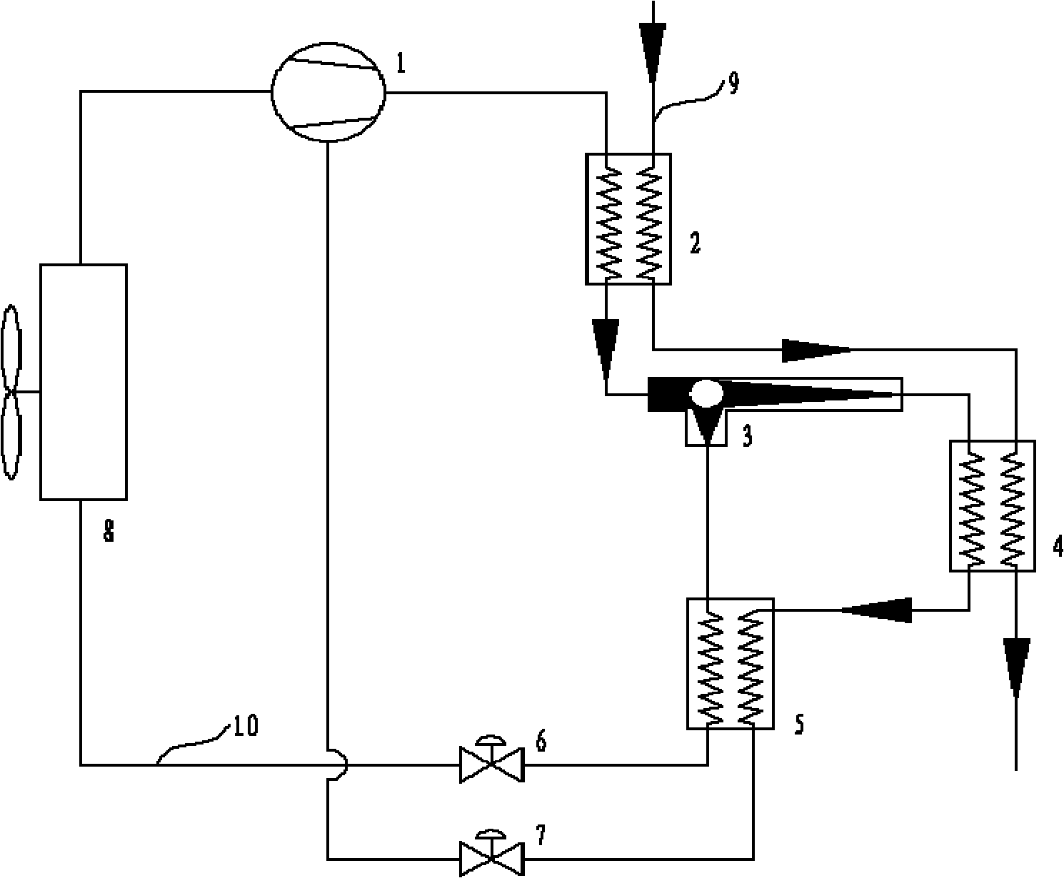 Parallel-flow two-stage condensation heat pump water heater